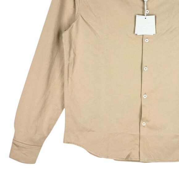 NWT Hickey Freeman Mens Classic Fit Long Sleeve Button-Up Taupe Shirt Size Large - Picture 5 of 11